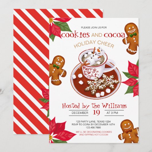 Kerstkransjes Versieren Feest  Uitnodiging (Voorkant / Achterkant)