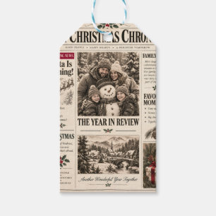 Kerstkrant Oud-Hollandse Kerst, Retro Familie Vaka Cadeaulabel