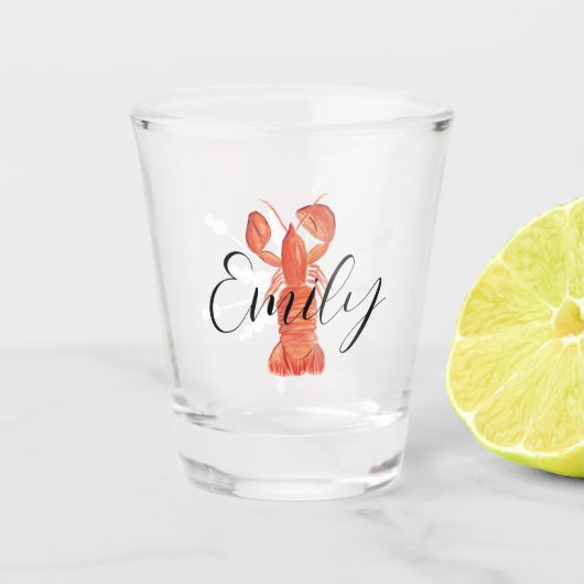 Kerstkreeften Waterverf van schaaldieren Snowflake Shot Glas (Voorkant)