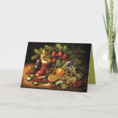 Kerstkrijt tekenen stilleven feestdagen kaart (Voorkant)