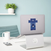 Kerstkruis Sticker (Laptop op bureau)