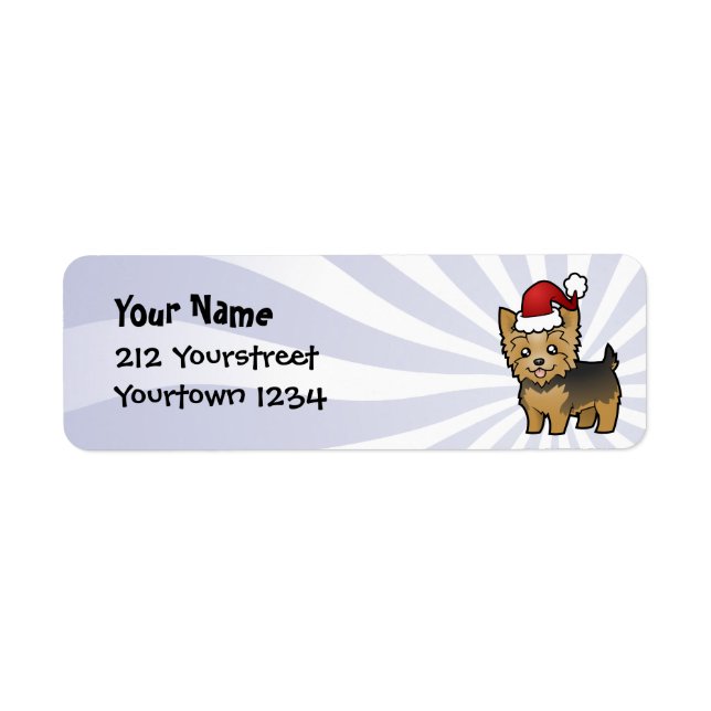 kerstkshire Terrier (kort haar met boeg) Etiket (Voorkant)