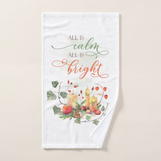 Kerstkunst Alles is kalm Handdoek (Handdoek)