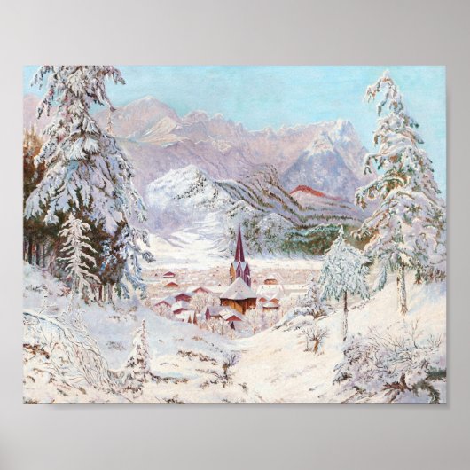  kerstkunst in de Beierse winter Poster (Voorkant)