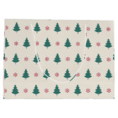 Kerstkunst Patroon Een kerstboom Groot Cadeauzakje (Achterkant)