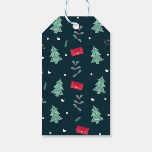 Kerstkunst Plant Kunst Een kerstboom Cadeaulabel (Achterkant)