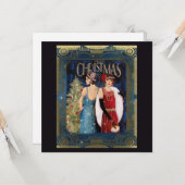 Kerstkunst van 1930 voor dames kaart (Voorkant / Achterkant in situ)