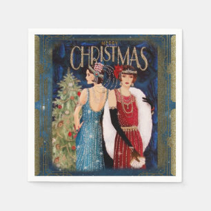 Kerstkunst van 1930 voor dames servet