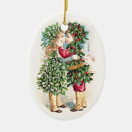 Kerstkus Keramisch Ornament (Voorkant)