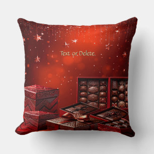 Kerstkussen met chocolade snoep kussen