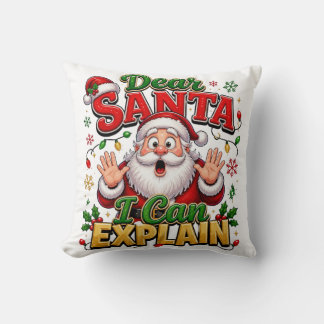 Kerstkussen met de tekst 'Lieve Kerstman, ik kan h Kussen