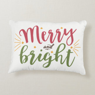 Kerstkussen met glinsterende 'Merry & Bright' acce Accent Kussen