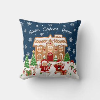 Kerstkussen met huis van peperkoek kussen