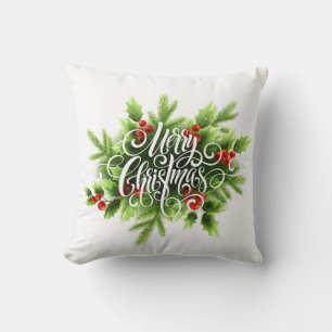 Kerstkussen met hulst kussen