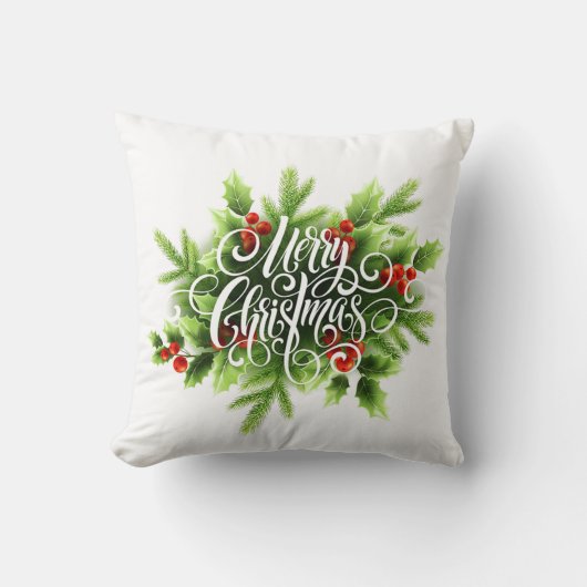 Kerstkussen met hulst kussen (Voorkant)