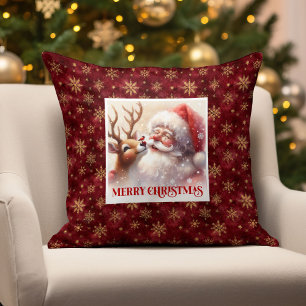 Kerstkussen met kerstman Rudolph, cute klassiek on Kussen