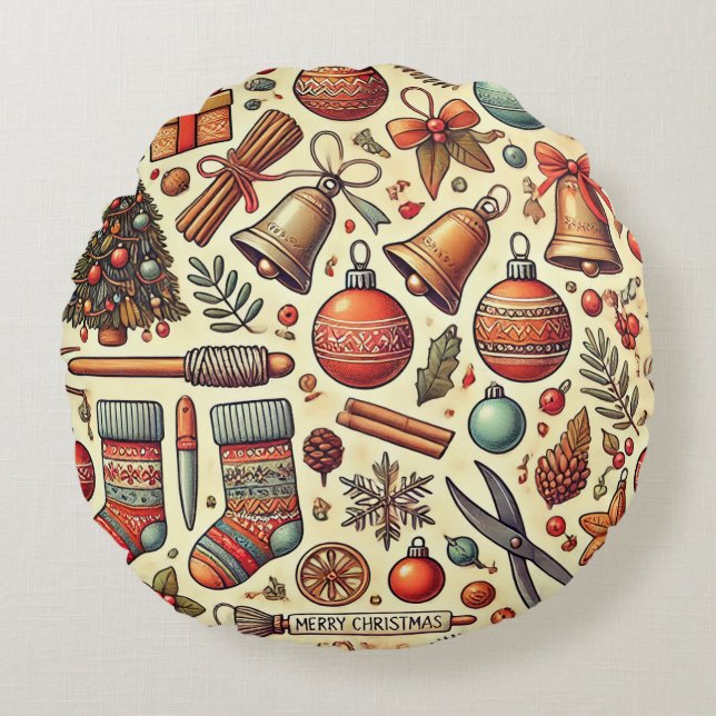 kerstkussen rond kussen (Voorkant)