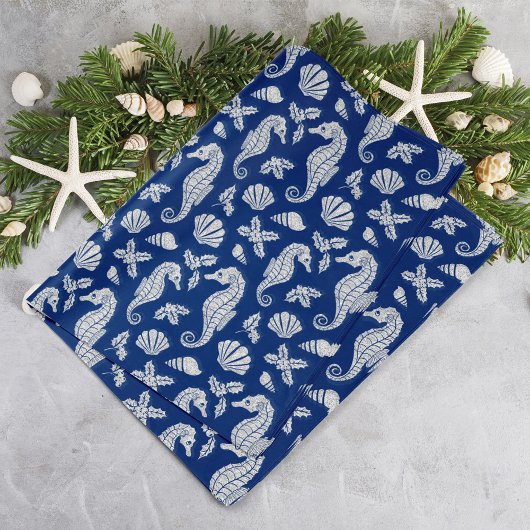 Kerstkust Zeepaardglitter Navy Blue Tissuepapier