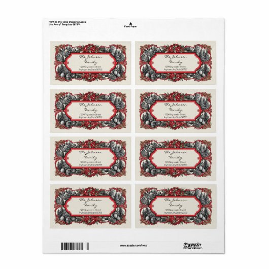 kerstlabel etiket (Full Sheet)