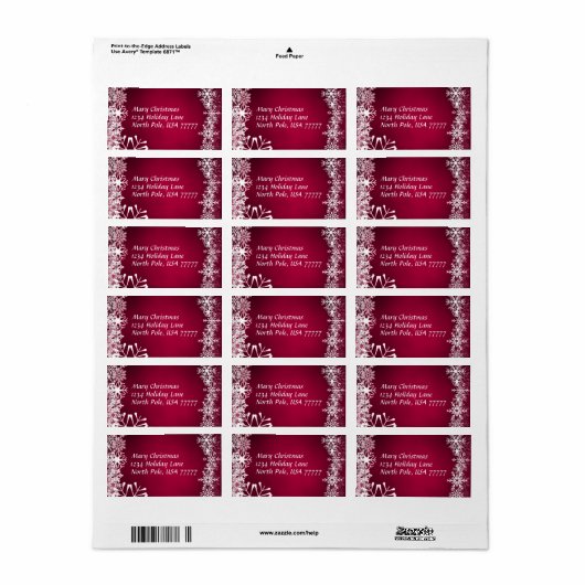 kerstlabel etiket (Full Sheet)