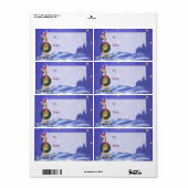 kerstlabel Giraffe Etiket (Full Sheet)