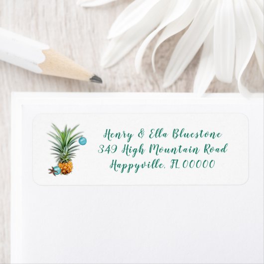 Kerstlabel Hawaiian Pineapple Etiket (Insitu)
