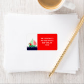 Kerstlabel met zeilthema etiket (Insitu)