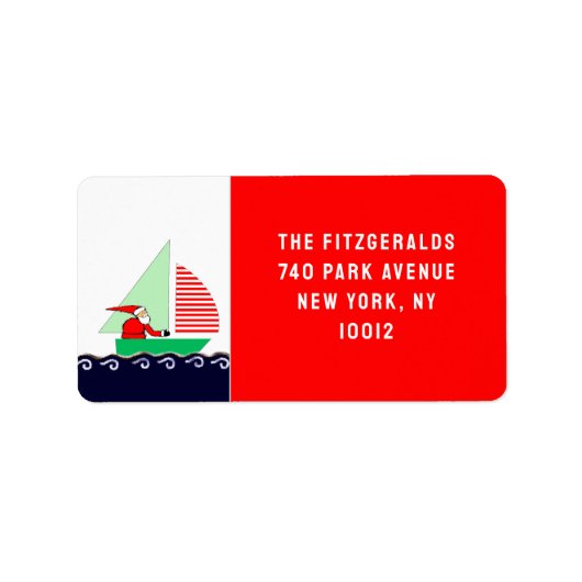 Kerstlabel met zeilthema etiket (Voorkant)