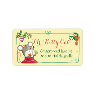 Kerstlabels voor muizen etiket