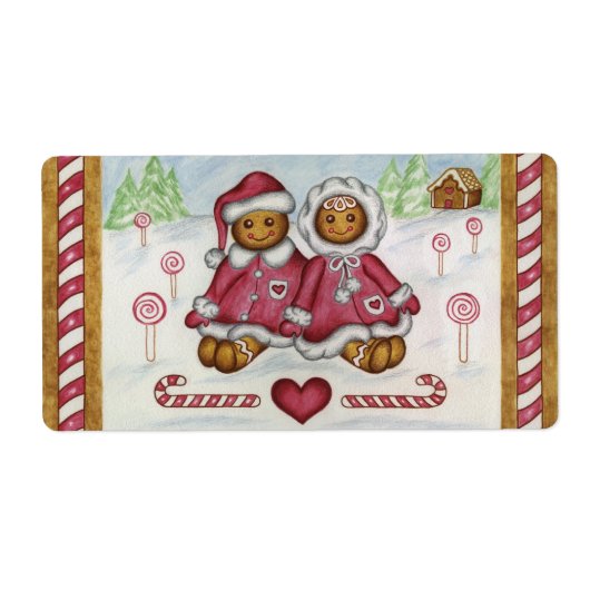 kerstlabels voor ontbijtkoek etiket (Voorkant)