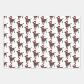 kerstlabrador chocolade-hond in Santa Hat Inpakpapier Vel (Voorkant 3)