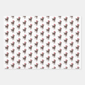 kerstlabrador chocolade-hond in Santa Hat Inpakpapier Vel (Voorkant)