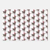 kerstlabrador chocolade-hond in Santa Hat Inpakpapier Vel (Voorkant 2)