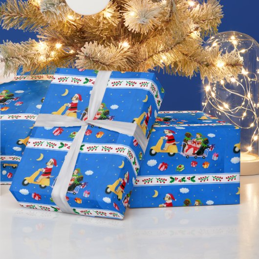 kerstlabrador Delivery Painting Cadeaupapier (Feestdagen)