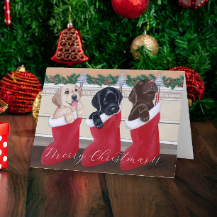 Kerstlabrador Puppies Feestdagen Kaart