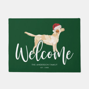 Kerstlabrador Retriever - Aangepast groen Deurmat