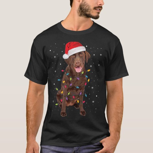 Kerstlabrador Retriever Dog Chocolate Lab Lov T-shirt (Voorkant)