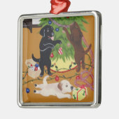 kerstlabrador schilderen metalen ornament (Links)