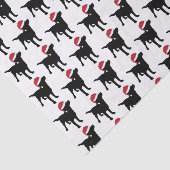 Kerstlabrador zwarte hond in Santa Hat Tissuepapier (Detail)