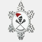 Kerstlacrosse Sticks Tin Sneeuwvlok Ornament (Rechts)