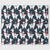 Kerstlama naadloos patroon cadeaupapier (Vlak)