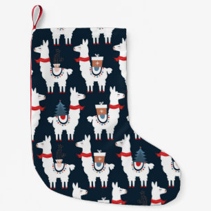 Kerstlama naadloos patroon kleine kerstsok
