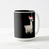 kerstlama tweekleurige koffiemok (Voorkant rechts)