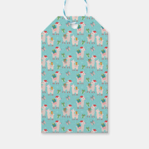 Kerstlamas cadeaulabel