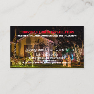 kerstlampfoto's installeren visitekaartje