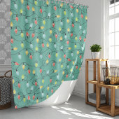 kerstlampgevuurpatroon douchegordijn