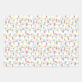 Kerstlampgevuurpatroon Inpakpapier Vel