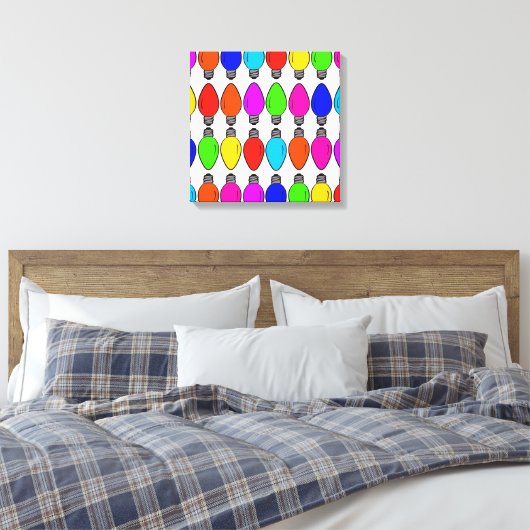 kerstlampglas canvas afdruk (Insitu (Slaapkamer))