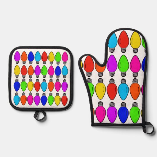 kerstlampglas ovenwant & pannenlap set (Voorkant)