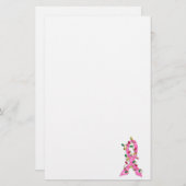 Kerstlampje borstkanker briefpapier (Voorkant / Achterkant)